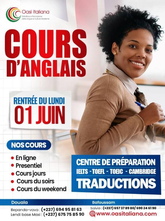 NOUVELLE RENTRÉE COURS ANGLAIS À OASI ITALIANA au Cameroun - Photo 1