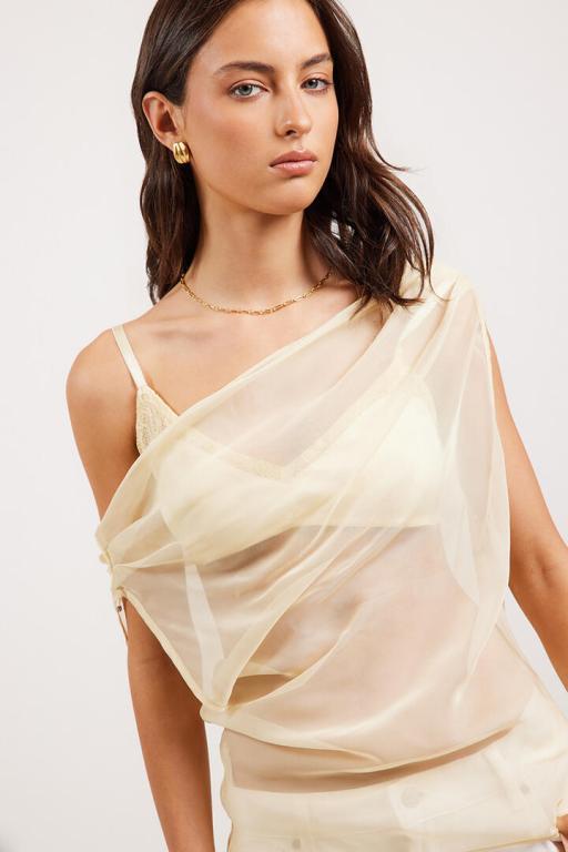 Ode Rio Sheer Asymmetric Top Lemon in Whangarei - Image 1