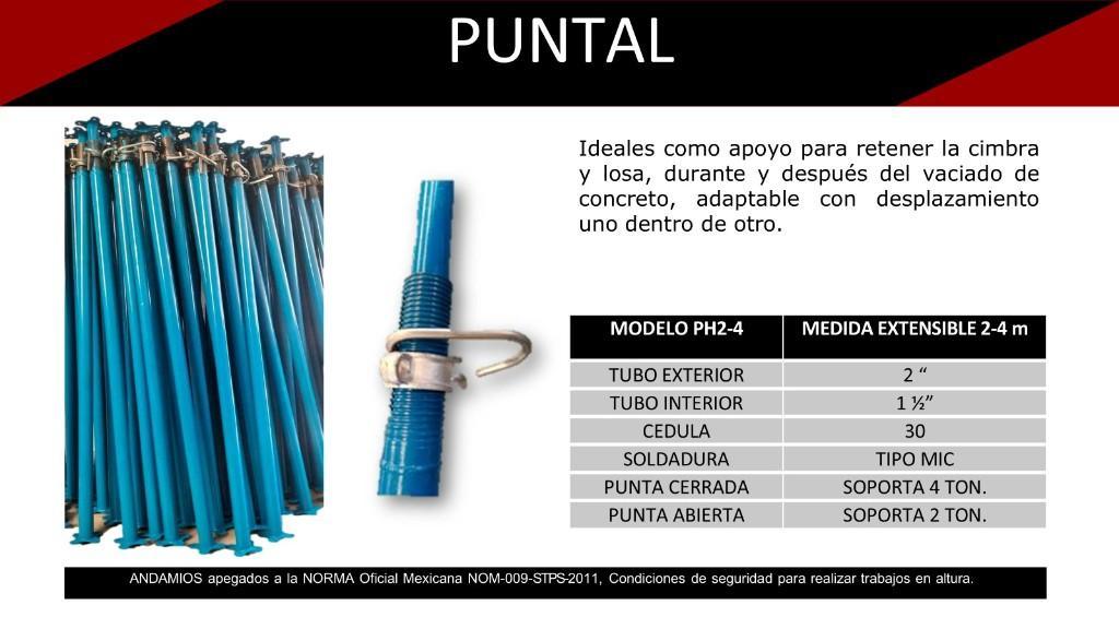 PUNTALES METALICOS CON COLLAR ROSCADO IFAMSA en Amozoc de Mota - Imagen 1