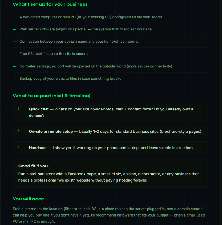 HOST YOUR WEBSITE FROM YOUR HOME OR OFFICE – NO MONTHLY HOSTING in Malabon - Image 3