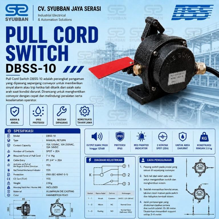 Pull Wire Switch - Pull Rope Switch - DBSS-10 | Syubbanjaya in Indonesia - Image 1