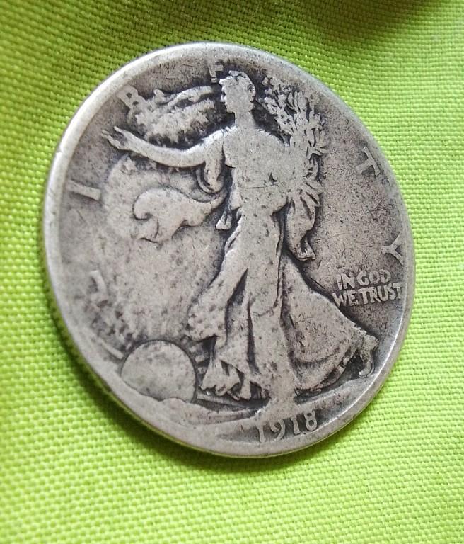 MIL NOVECIENTOS DIECIOCHO S LIBERTY CAMINANDO USA HALF DOLLAR en Guatemala - Imagen 3