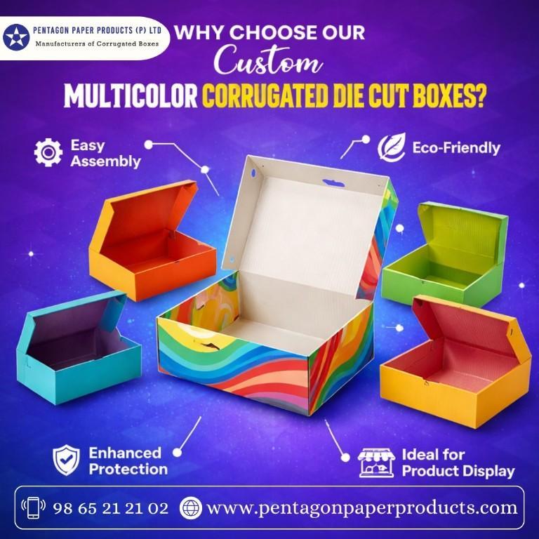 Custom Multicolor Corrugated Die Cut Boxes in Nāmakkal - Image 1