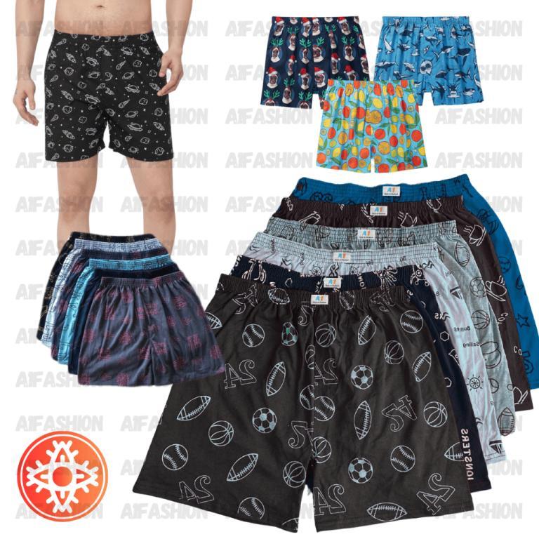 Set 209 Boxer Shorts Screen-Printed Pattern Plain Color … in North-Eastern Islands - Image 1