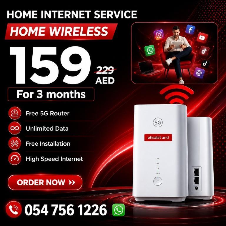 5G ETISALAT HOME INTERNET SERVICES in Dubai - Image 1