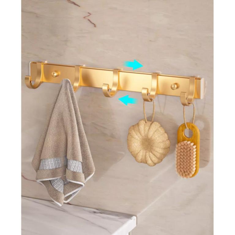 Gold No-Drill Towel Rack Bathroom Storage Shelf Foldable … in Sembawang - Image 1