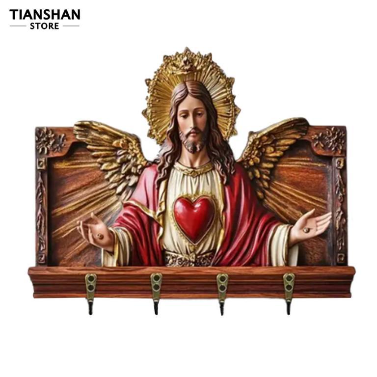 Tianshan Rustic Key Holder Wooden Wall Mount Key Holder … in Bukit Batok - Image 1