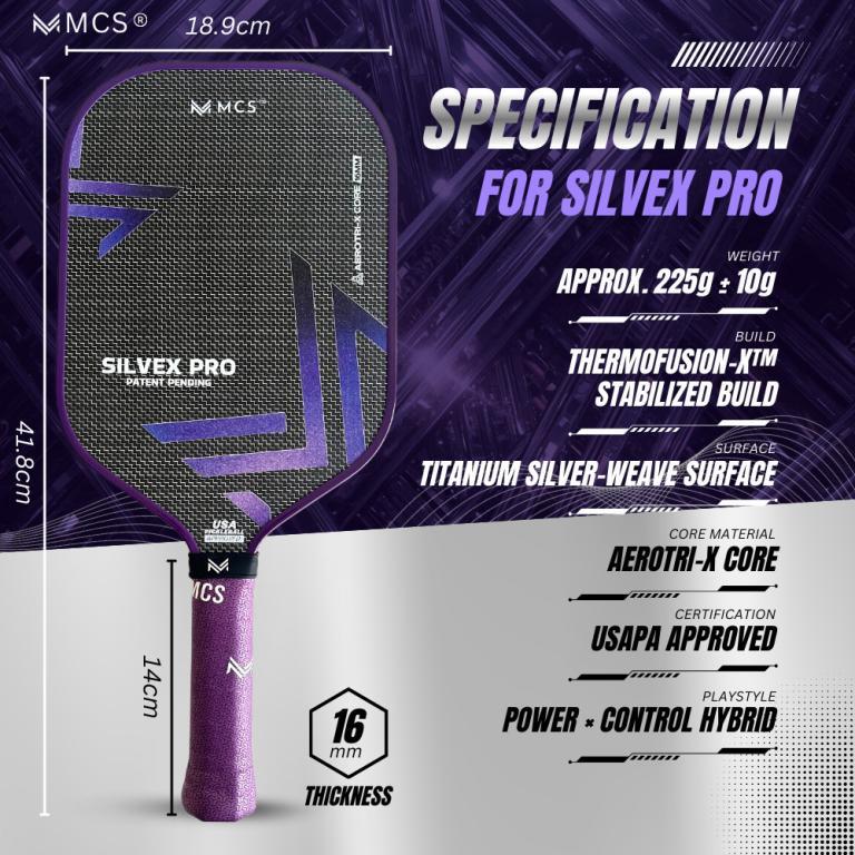【MCS PICKLEBALL】Titanium Silvex Pro Paddle | Titanium … in Tengah - Image 1