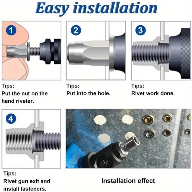 100 Pieces Rivet Nut Set, Galvanized/Stainless Steel Metric … in Pasir Ris - Image 1