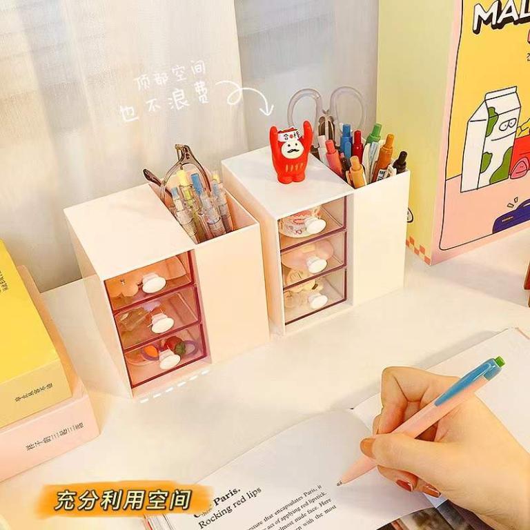 Multifunctional Creative Pen Holder Storage Box 3 Grid … in Pasir Ris - Image 1