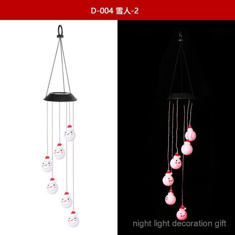 Solar Snowman Wind Chime Light, LED Color Changing … in North-Eastern Islands - Image 1