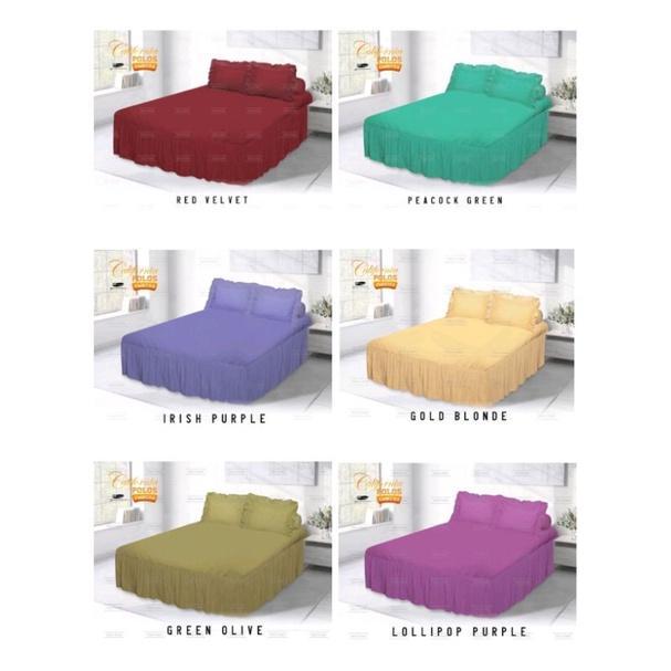 CALIFORNIA RIMPLE BED SHEET PLAIN TASSEL 180X200CM HEIGHT … in Pasir Ris - Image 1