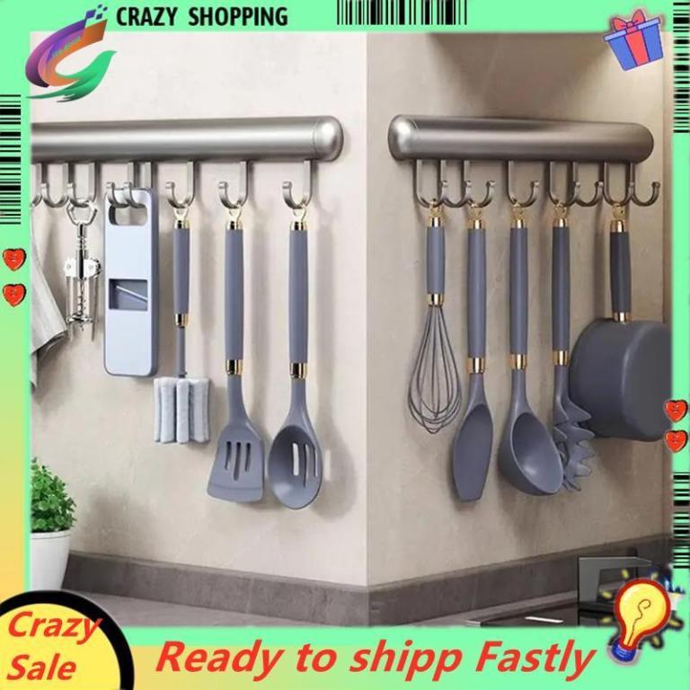 Kitchen Hook Holder Wall-Mounted Storage Rack Spatula Spoon … in Pasir Ris - Image 1