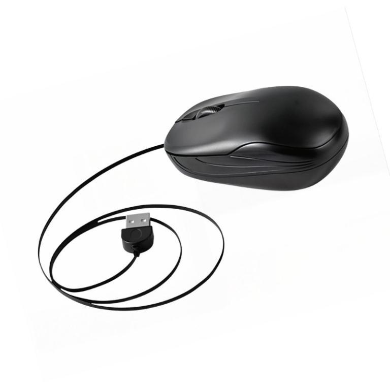 Btsg Corded Mouse USB Retractable Cable Small Mouse … in Bishan - Image 1