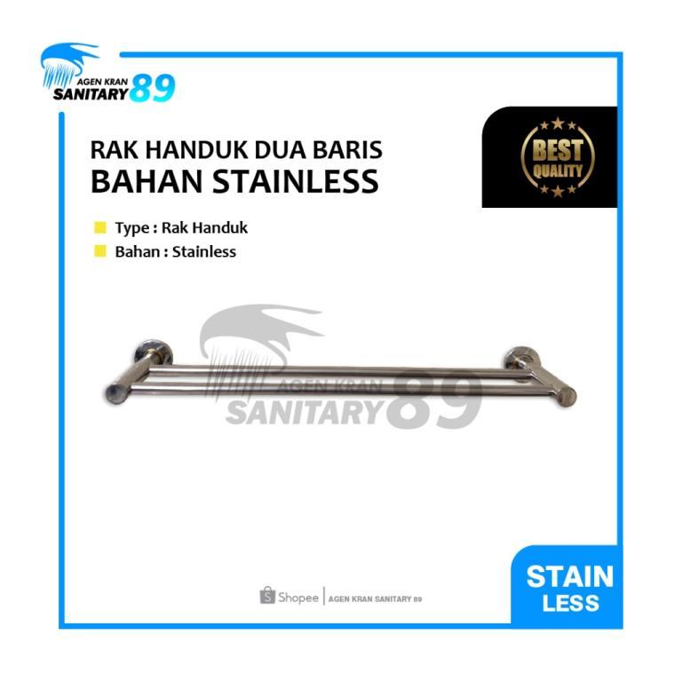 Two Row Bathroom Towel Rack, SUS 304 Stainless Material in Geylang - Image 1