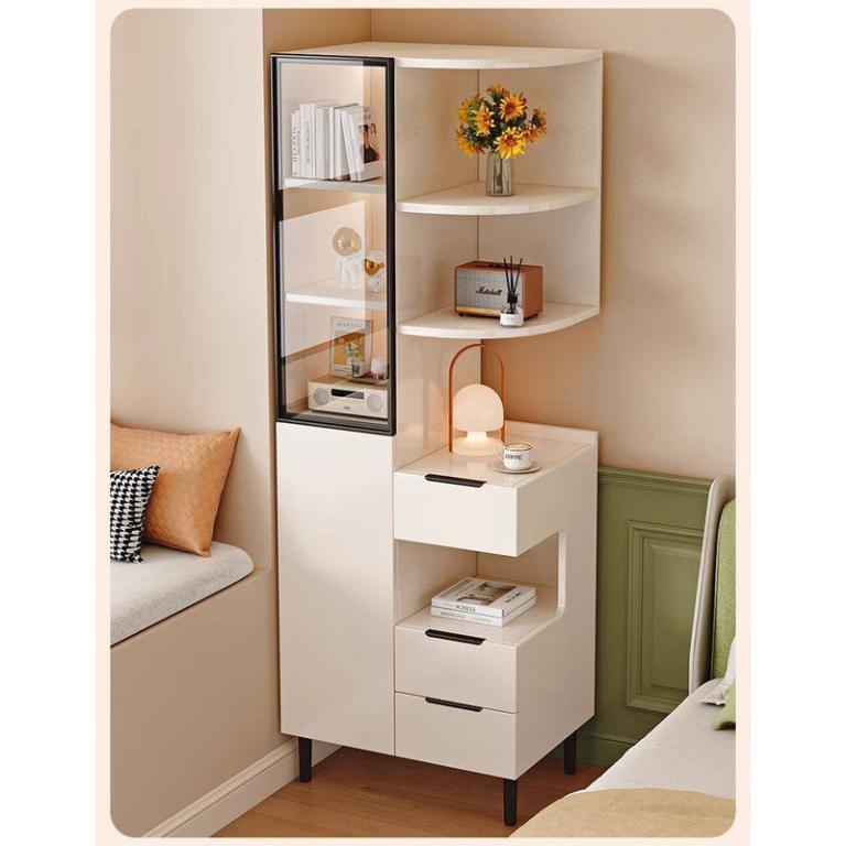 Solid Wood Bookshelf Bedside Table - Integrated Storage for … in Woodlands - Image 1
