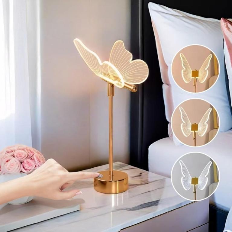 Butterfly Table Lamp,Butterfly Lamp for Nightstand,3 Way … in Pasir Ris - Image 1