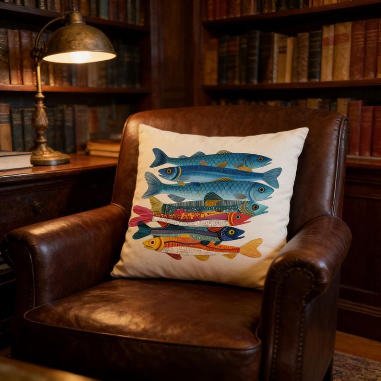 1pc Colorful Fish Pattern Pillow Cover for Home Decor in Geylang - Image 1