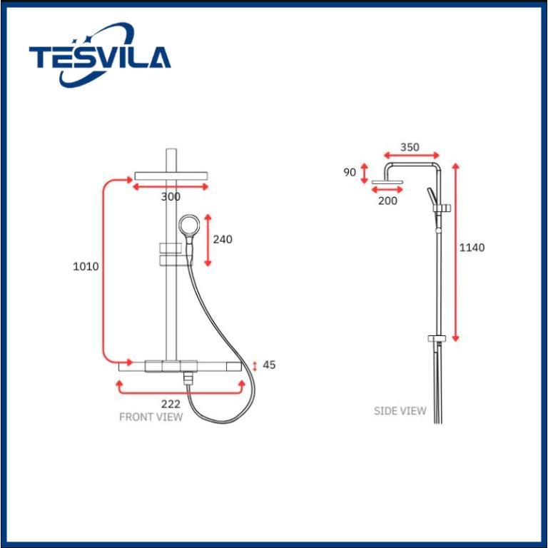 Tesvila Rain Shower Mixer Set With Mixer Rainshower TS-002 … in Woodlands - Image 1