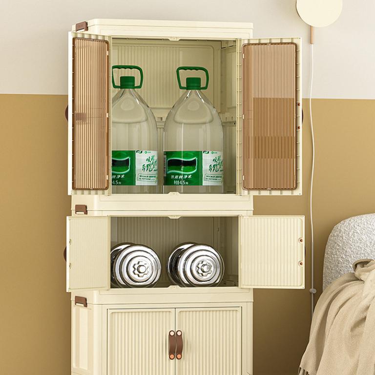 Movable Folding Transparent Door Cabinet Stackable Storage … in Mandai - Image 1