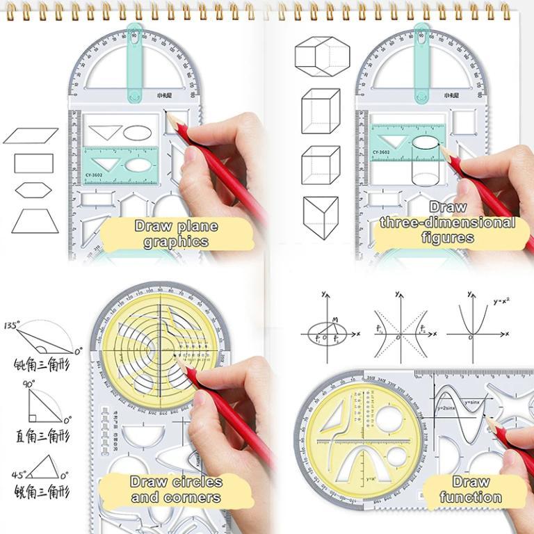 Multifunction Ruler Transparent Creative Triangle Drawing/ … in Pasir Ris - Image 1