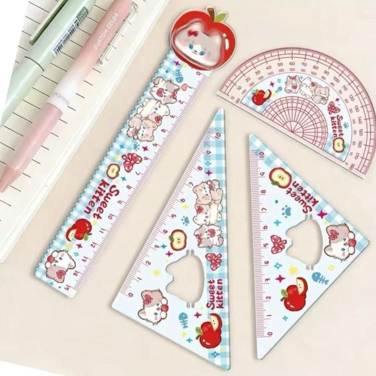 MOLIHA 4pcs Ruler Set, Red Kitten/Green Puppy Measurement … in Pasir Ris - Image 1