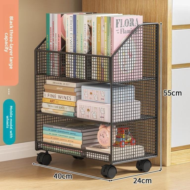 Under-Desk Bookshelf Movable Floor Storage Rack Desk Side … in Geylang - Image 1