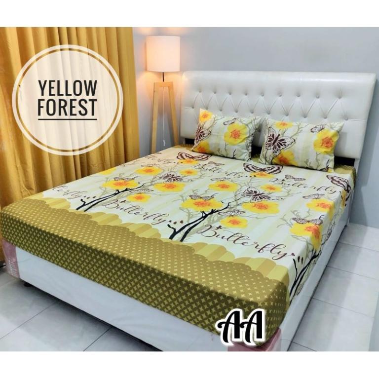 Yellow forest bed sheets in Sembawang - Image 1