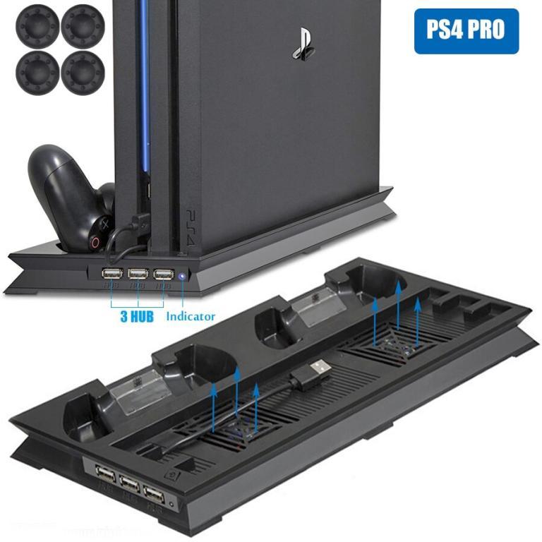 PS4 Pro Console Vertical Stand 2 Controller Charger … in Novena - Image 1