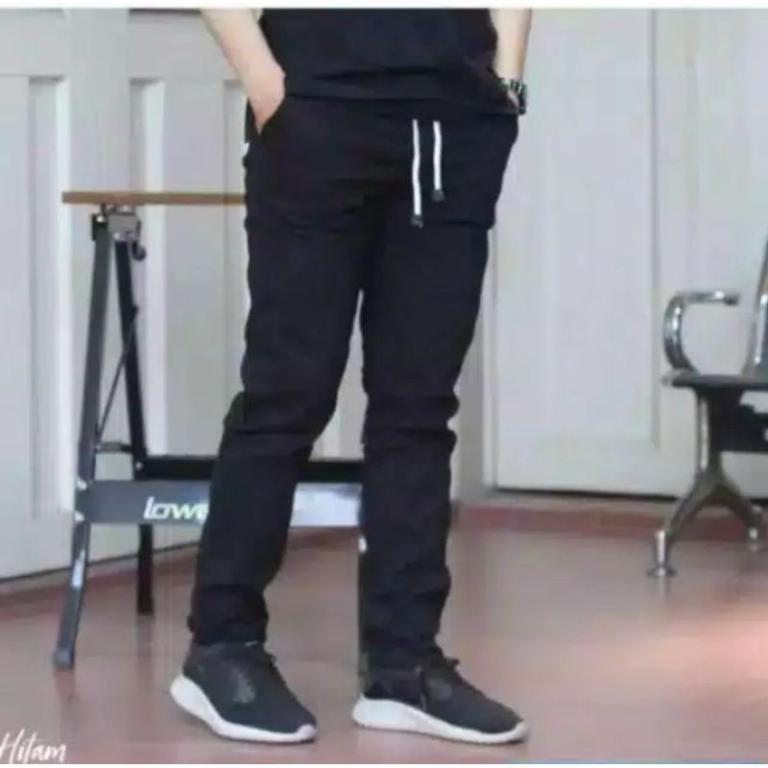 LONG CHINOS PANTS WITH RUBBER WAIST RIP COLOR.. in Geylang - Image 1
