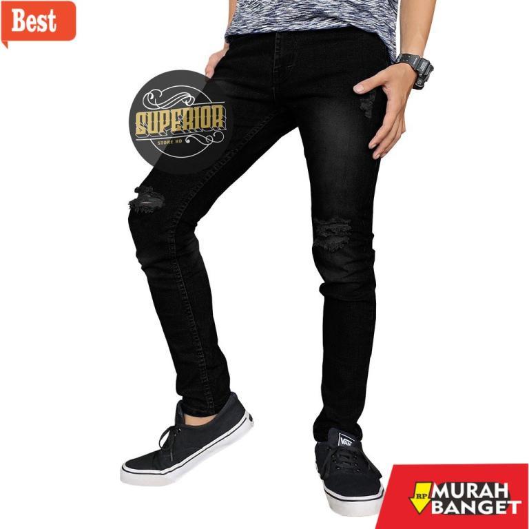 Latest Ripped Jeans - Men's Black Ripped Jeans Size 27 - 32 in Geylang - Image 1