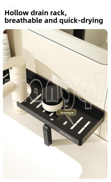 XIANGQ7 No Drill Mirror Front Storage Rack Multifunctional … in Pasir Ris - Image 1