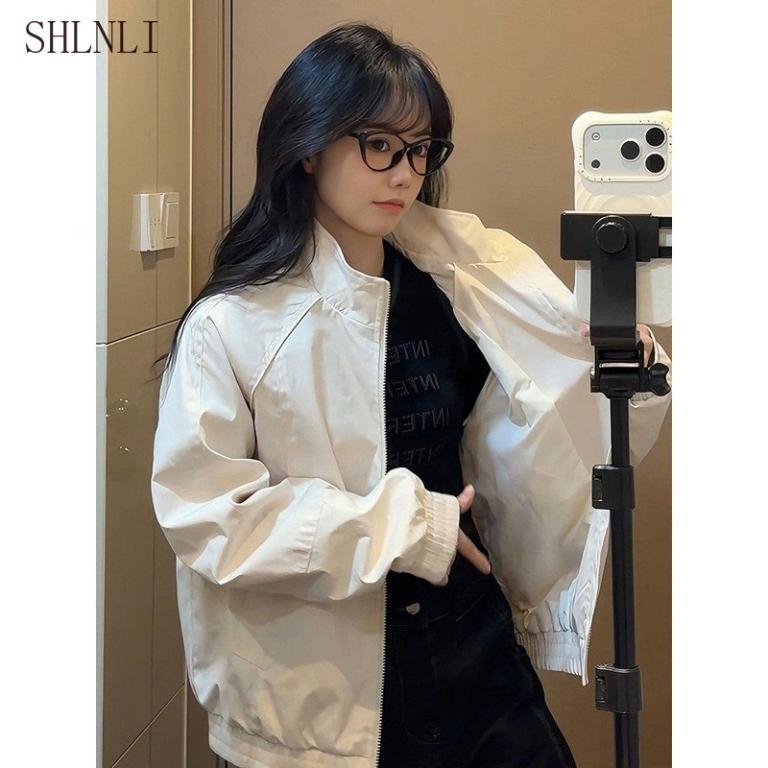 Solid Color American Standing Collar Flight Jacket for … in Bishan - Image 1