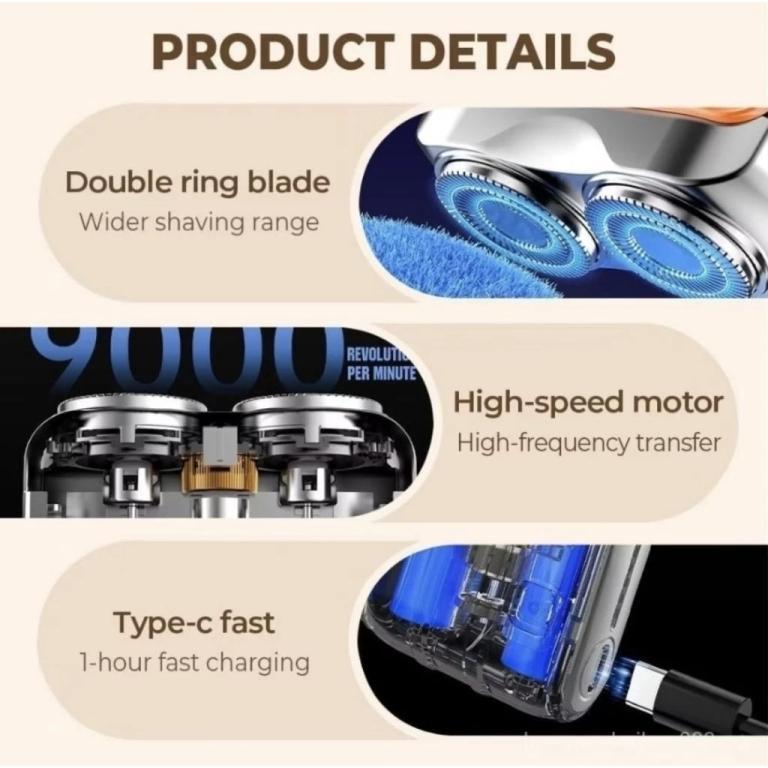 Pocket Shaver Razor, Dual-Head Waterproof Men Electric … in Sembawang - Image 1