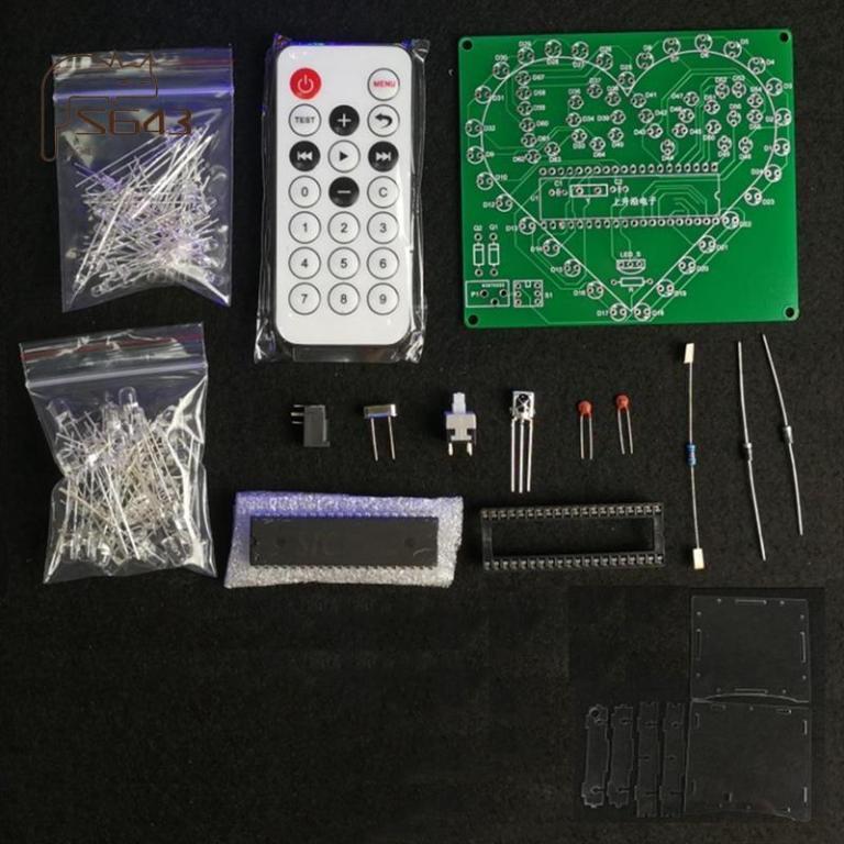 DIY Electronic Kit Colorful LED Flash Love Heart DIY Remote … in North-Eastern Islands - Image 1