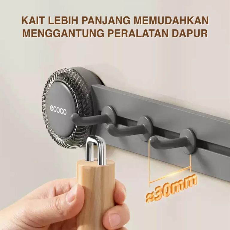 GANTUNGAN ECOCO Suction Row Wall Mounted Hook Rack Suction … in Pasir Ris - Image 1