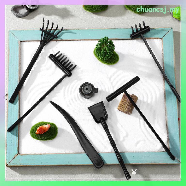 6Pcs Black Mini Garden Rake Plastic Zen Tools Sand Push Set … in Toa Payoh - Image 1