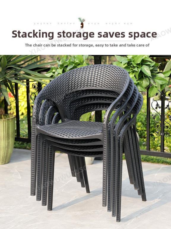 Set Plastic Table And Chair Outdoor Balcony Table Imitation … in Sembawang - Image 1