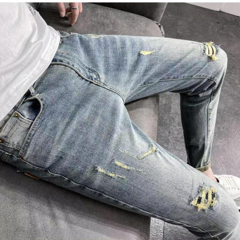 ✨2026 Retro Nostalgic Blue Ripped Jeans Style Brand … in Bukit Merah - Image 1
