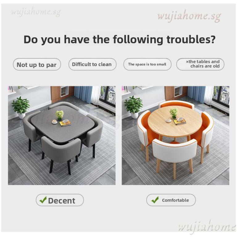 Folding Round Dining Table Chair Combination, Simple … in Mandai - Image 1