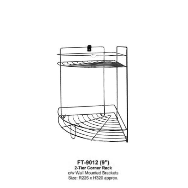 FIDELIS FT-9012 STAINLESS STEEL CORNER RACK BATHROOM ACCESSORY in Sembawang - Image 1