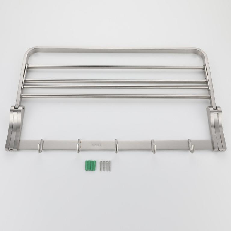 Foldable Towel Shelf with Hooks Rustproof Towel Rack … in Sembawang - Image 1