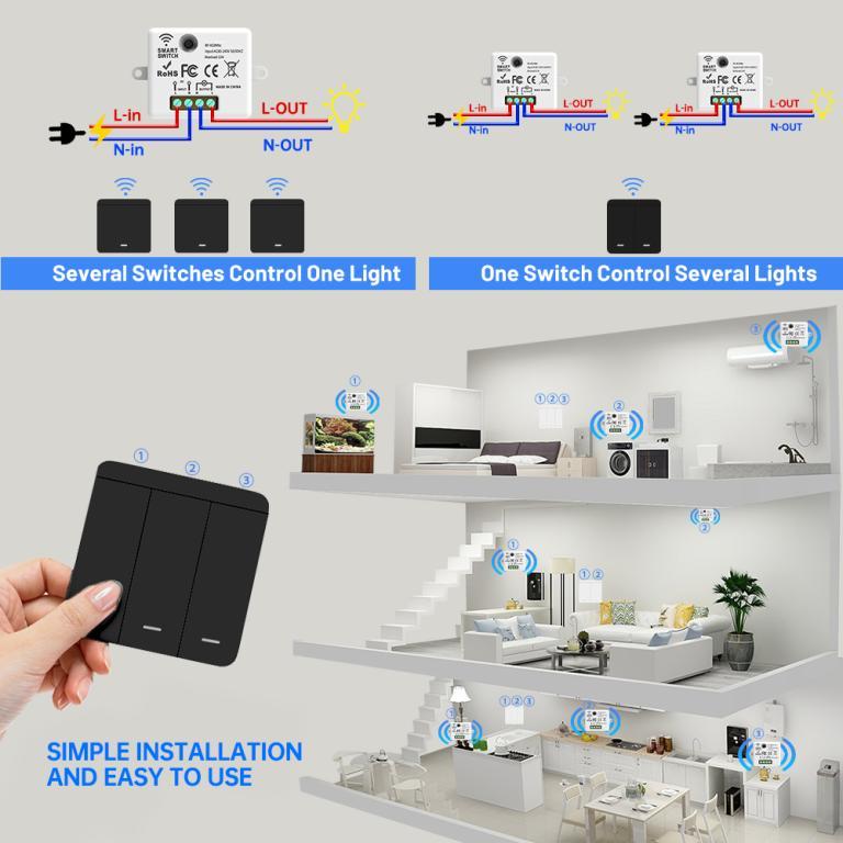 RF 433Mhz Wireless Switch Remote Controller DIY Smart Switch in Novena - Image 1