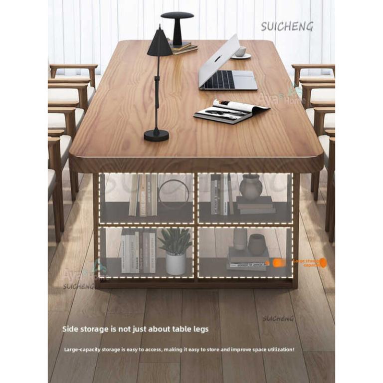 SG Solid Wood Conference Table Large Long Table Bookshelf … in Woodlands - Image 1
