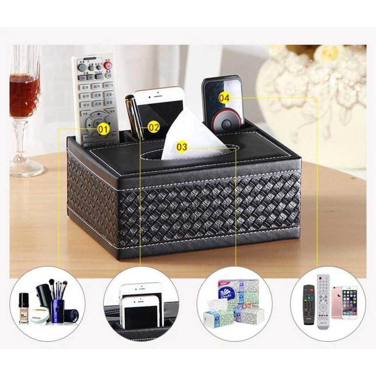 ACRDDK Multifunctional Leather Tissue Box Tissue Box … in Pasir Ris - Image 1