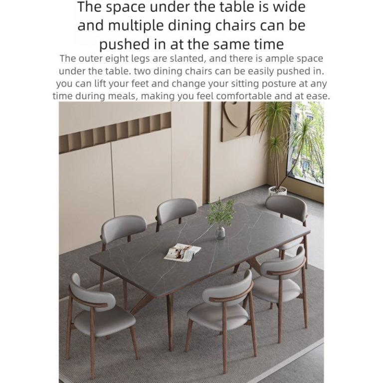 Household Rectangular Dining Table Set Nordic Style Solid … in Mandai - Image 1