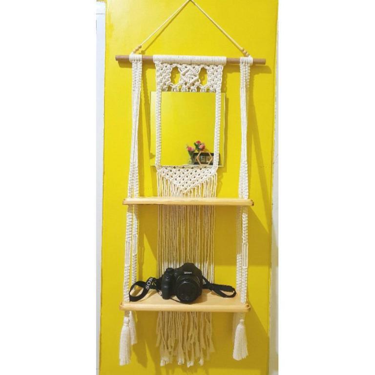Macrame Hanging Shelf in Woodlands - Image 1