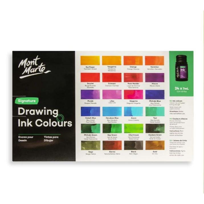 Mont Marte Drawing Ink Set Signature 16pc /24pc x 7ml in Mandai - Image 1