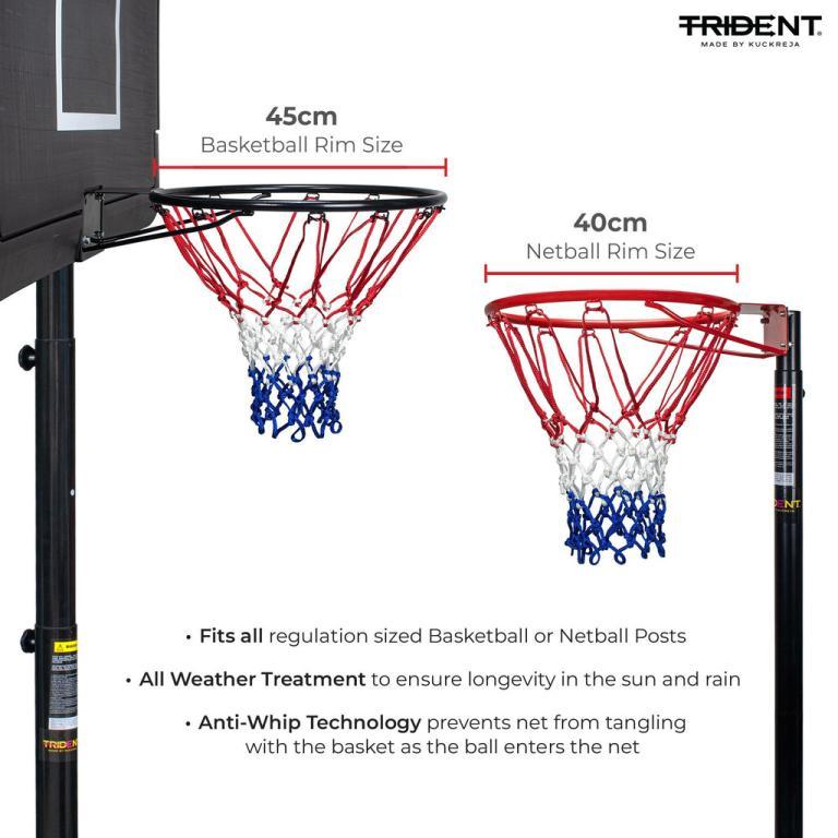 Trident Premium Basketball/Netball Net Basketball Rim Pair in Woodlands - Image 1