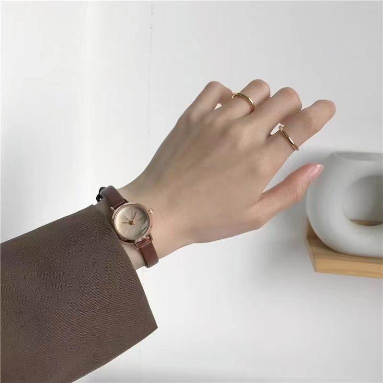 Stylish Ladies Rounded Mini Dial Quartz Watch with Leather Strap in North-Eastern Islands - Image 1